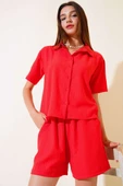 Gofre Şortlu Takım Kırmızı thumbnail 2