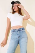 Arkası Kemerli Crop Ekru thumbnail 2