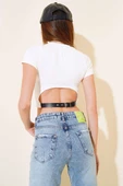 Arkası Kemerli Crop Ekru thumbnail 3