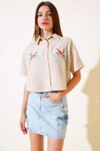 Kuş Nakışlı Gömlek Bisküvi thumbnail 2