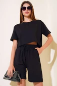İki İpli Şortlu Takım Siyah thumbnail 2