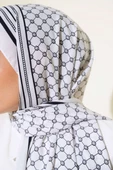Dijital Baskılı Medine Şal Beyaz - 4