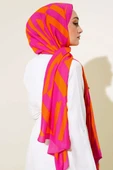 Çizgi Desen Medine Şal Fuşya thumbnail 3