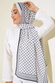 Dijital Baskılı Medine Şal Beyaz - 2