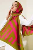 Çizgi Desen Medine Şal Kına Yeşili thumbnail 1