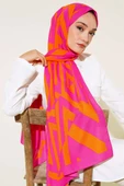 Çizgi Desen Medine Şal Fuşya thumbnail 1