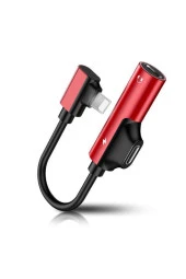 iPhone 7 8 X XR XS 11 için 2 in 1 AUX Şarj Çift Adaptör Splitter - 1