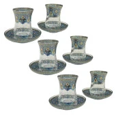 Çini Desen 6'lı Çay Bardak NO:3 - 1