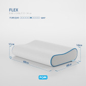 FOM Flex Tam Ortopedik Visco Konforlu Uyku Yastık, Ortopedik, 60 X 40 X 14/11 - 3
