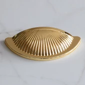 Yelken Midye Tas Çanak 64 mm Düğme Altın Gold Mobilya Mutfak Dolabı Çekmece Dolap Kulpları Kulb thumbnail 4