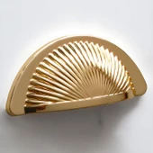 Yelken Midye Tas Çanak 64 mm Düğme Altın Gold Mobilya Mutfak Dolabı Çekmece Dolap Kulpları Kulb thumbnail 5