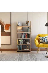 Limnizza Dekoratif 5 Raflı Kitaplık Modern Kitaplık Kütüphane Organizer - 2