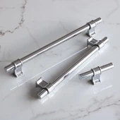 Hisar Krom Düz Metal Kulp Kulpu 224 mm Mobilya Mutfak Çekmece Dolabı Dolap Kulpları Kulbu thumbnail 4