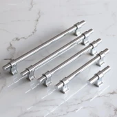 Hisar Krom Düz Metal Kulp Kulpu 224 mm Mobilya Mutfak Çekmece Dolabı Dolap Kulpları Kulbu thumbnail 3