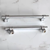 Hisar Krom Düz Metal Kulp Kulpu 224 mm Mobilya Mutfak Çekmece Dolabı Dolap Kulpları Kulbu thumbnail 5