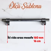Hisar Füme Düz Metal Kulp Kulpu 160 mm Çekmece Mobilya Mutfak Dolabı Dolap Kulpları Kulbu - 2