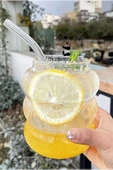 2li Bubble Şekli Pipetli Cam Bardak Limonata Meşrubat Kokteyl Kahve Sunum Baloncuk Bardağı 500 ml - 3