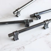 Hisar Füme Düz Metal Kulp Kulpu 192 mm Mobilya Çekmece Mutfak Dolabı Dolap Kulpları Kulbu thumbnail 6