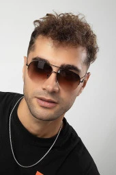 Mod Pilot Midi Mavi Lens Siyah Kadın Güneş Gözlüğü thumbnail 1