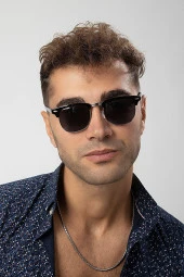 Şeffaf Beyaz Yuvarlak Kemik Kasa Kadın Güneş Gözlüğü thumbnail 1