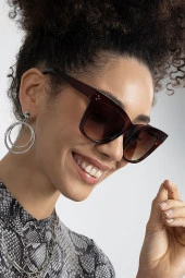 Ultra İnce Elips Aynalı Kadın Güneş Gözlüğü thumbnail 1