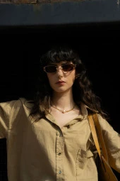 Mavi Aynalı Retro Kadın Güneş Gözlüğü thumbnail 1