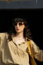 Mavi Aynalı Retro Kadın Güneş Gözlüğü thumbnail 5