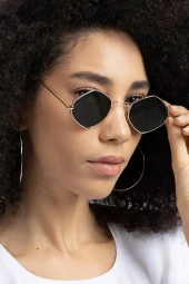 Metal Çerçeveli Küçük Kare Kadın Güneş Gözlüğü Pl21kg110r005 thumbnail 1