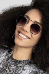 Siyah Oval Camlı Vintage Model Kadın Güneş Gözlüğü - 1