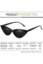 Siyah Camlı Gold Metal Çerçeveli Küçük Cat Eye Kadın Güneş Gözlüğü - 4