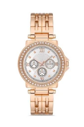 Dekoratif Kadran Taşlı Tasarım Metal Kordon Kadın Kol Saati - 2