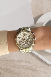 Dekoratif Göstergeli Metal Kordon Kadın Kol Saati - 1