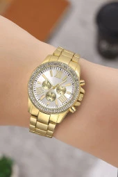 Taşlı Dekoratif Kadran Şık Kadın Kol Saati - 1