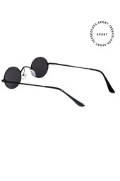 Round Metal Sarı Yuvarlak Erkek Güneş Gözlüğü thumbnail 3