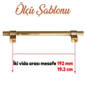 Hisar Altın Gold Düz Metal Kulp Kulpu 192 mm Çekmece Mobilya Mutfak Dolabı Dolap Kulpları Kulbu - 2