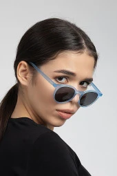 Round Metal Rose Kasa Siyah Lens Unisex Güneş Gözlüğü - 1