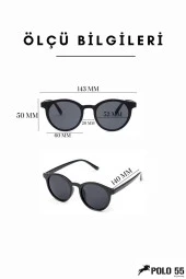 Round Metal Rose Kasa Siyah Lens Unisex Güneş Gözlüğü - 2