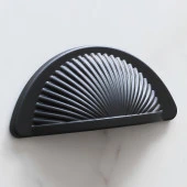 Yelken Midye Tas Çanak 64 mm Düğme Mat Siyah Mobilya Mutfak Dolabı Çekmece Dolap Kulpları Kulpu Kulb - 5