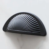 Yelken Midye Tas Çanak 64 mm Düğme Mat Siyah Mobilya Mutfak Dolabı Çekmece Dolap Kulpları Kulpu Kulb - 6