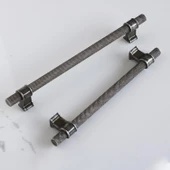 Hisar Eskitme Antik Gümüş Metal 192 mm Mobilya Mutfak Çekmece Dolap Dolabı Kulpu Kulbu Kulpları thumbnail 6