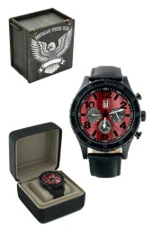 BJK KS 101 Beşiktaş Orijinal Erkek Kol Saati Siyah Deri Kordonlu Hediyelik Ahşap Kutulu - 1