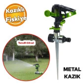 Hareketli Vurmalı Tabanca Metal Kazıklı Toprağa Gömmeli Su Fıskiyesi Bahçe Çim Sulama Aparatı - 1