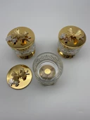 3'lü Ayaklı Gold Timeless Cam Magnolia Kasesi, Kelebek Kapaklı Dondurmalık, Şekerlik, Çerezlik - 4