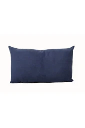 32x54 Cm Çift Taraflı Lacivert Rengi Kadife Dokulu Dikdörtgen Yastık Kırlent Kılıfı - 1