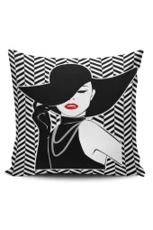Pop Art Kızları Dijital Baskılı Kırlent Kılıfı - 1