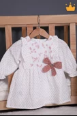 Babydola Müslin Kız Bebek Bayramlık Uzun Kollu Elbise 15177 thumbnail 12