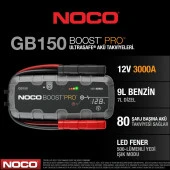 Noco Boost Pro GB150 12V 3000 Amper Lityum Akü Takviye + Powerbank + Led Lamba + Eva Çanta thumbnail 11