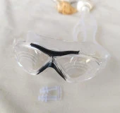 Deniz Gözlüğü Silikon Burun Tıkaçlı Kutulu Sörf Yüzücü Gözlüğü Şeffaf Siyah - 8