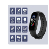 QASUL M4 Akıllı Bileklik Renkli Led Ekran Sensörlü Titreşimli Dokunmatik Siyah - 2