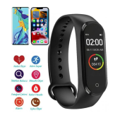 QASUL M4 Akıllı Bileklik Renkli Led Ekran Sensörlü Titreşimli Dokunmatik Siyah - 3